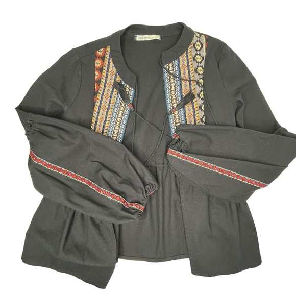 Catch Stitch Aztec Embroidered Bohemian Jacket Size Small - Picture 12 of 15